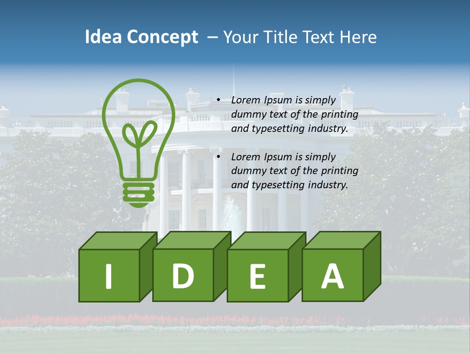 Sky Fountain Flag PowerPoint Template