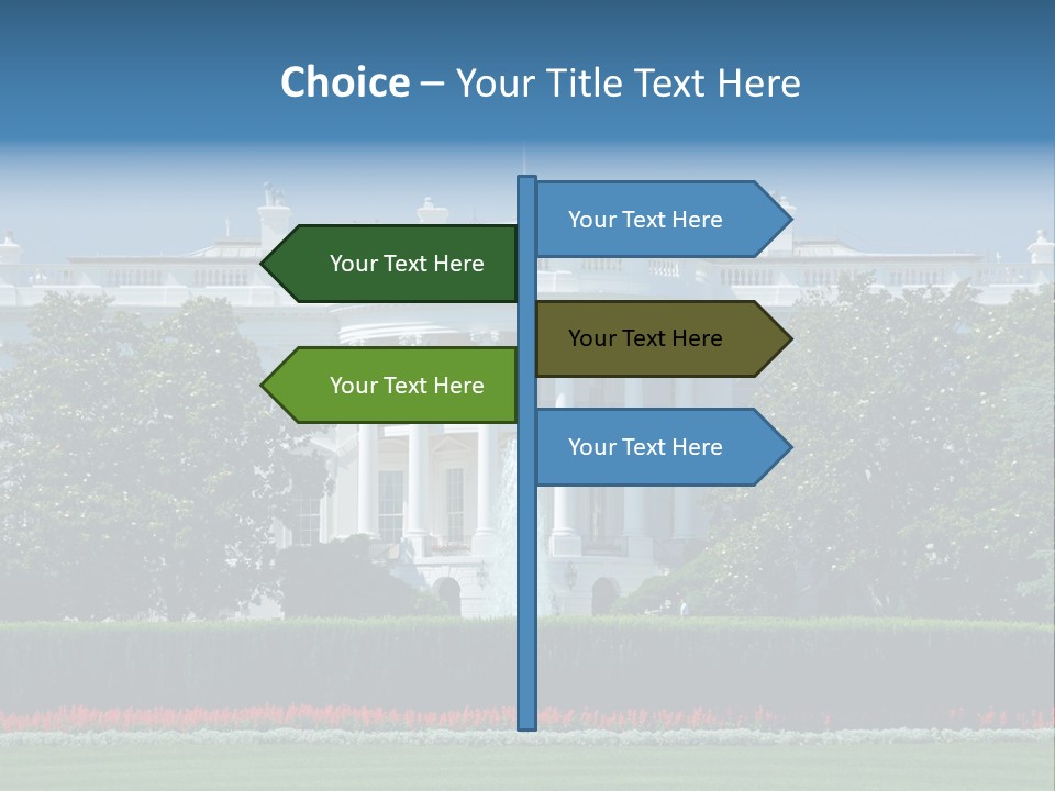 Sky Fountain Flag PowerPoint Template