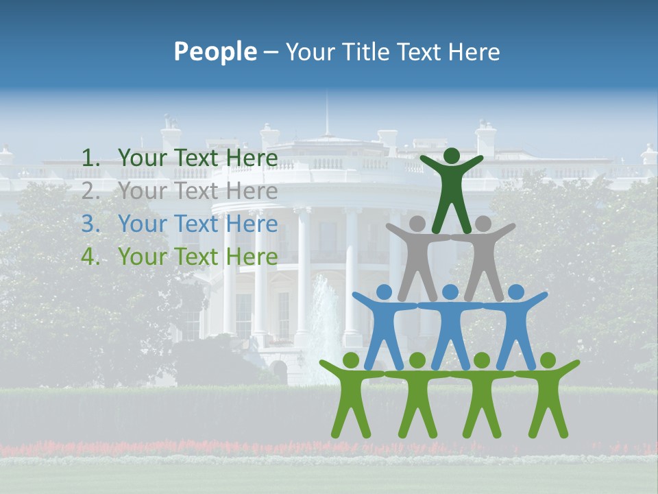 Sky Fountain Flag PowerPoint Template