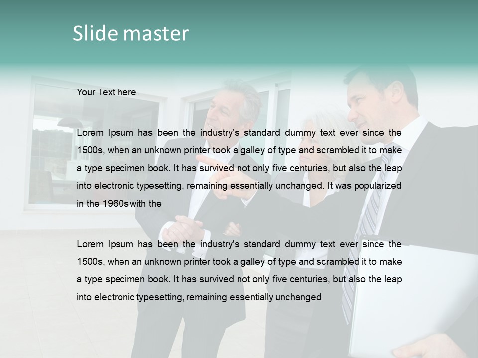 Woman Senior Showing PowerPoint Template