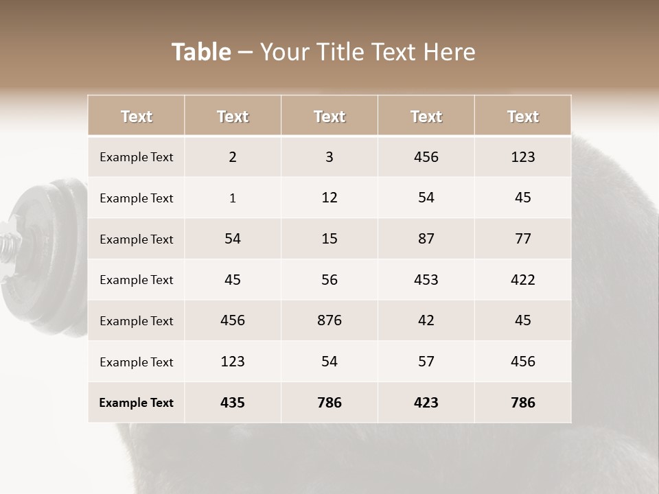 Action Barbell Species PowerPoint Template