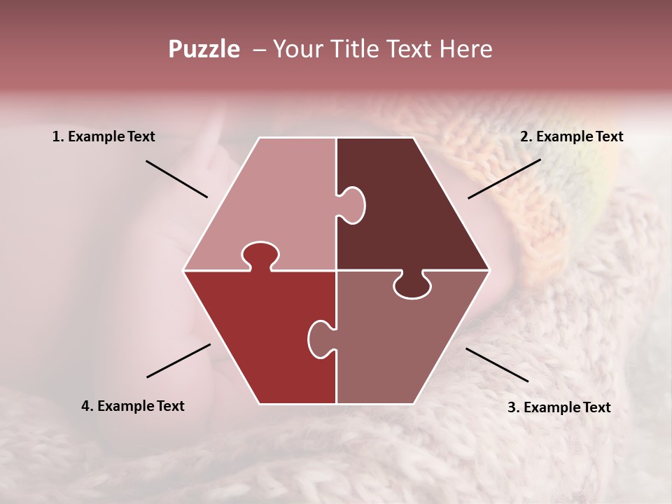 A Baby Wearing A Knitted Hat Laying On Top Of A Blanket PowerPoint Template