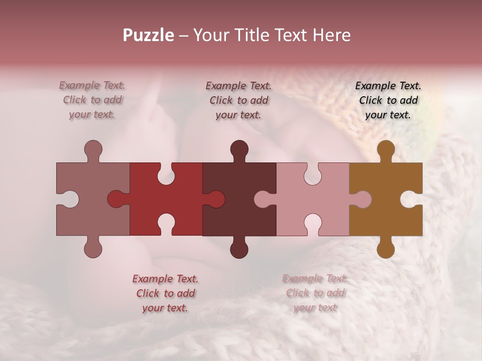 A Baby Wearing A Knitted Hat Laying On Top Of A Blanket PowerPoint Template