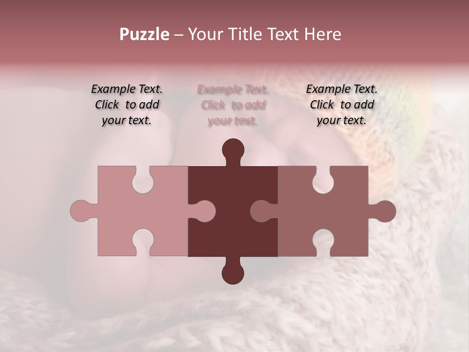 A Baby Wearing A Knitted Hat Laying On Top Of A Blanket PowerPoint Template