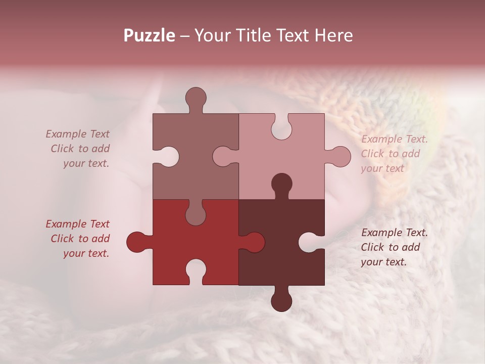 A Baby Wearing A Knitted Hat Laying On Top Of A Blanket PowerPoint Template