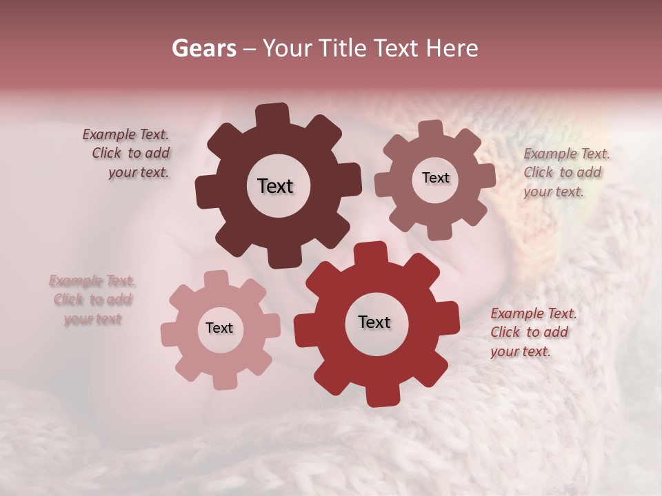 A Baby Wearing A Knitted Hat Laying On Top Of A Blanket PowerPoint Template