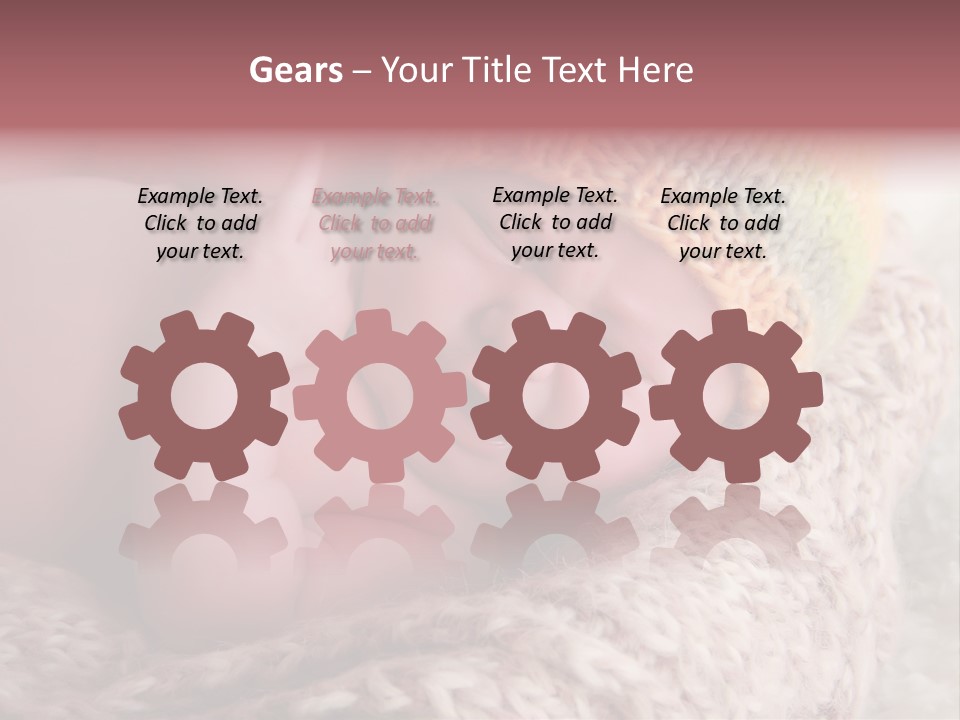 A Baby Wearing A Knitted Hat Laying On Top Of A Blanket PowerPoint Template