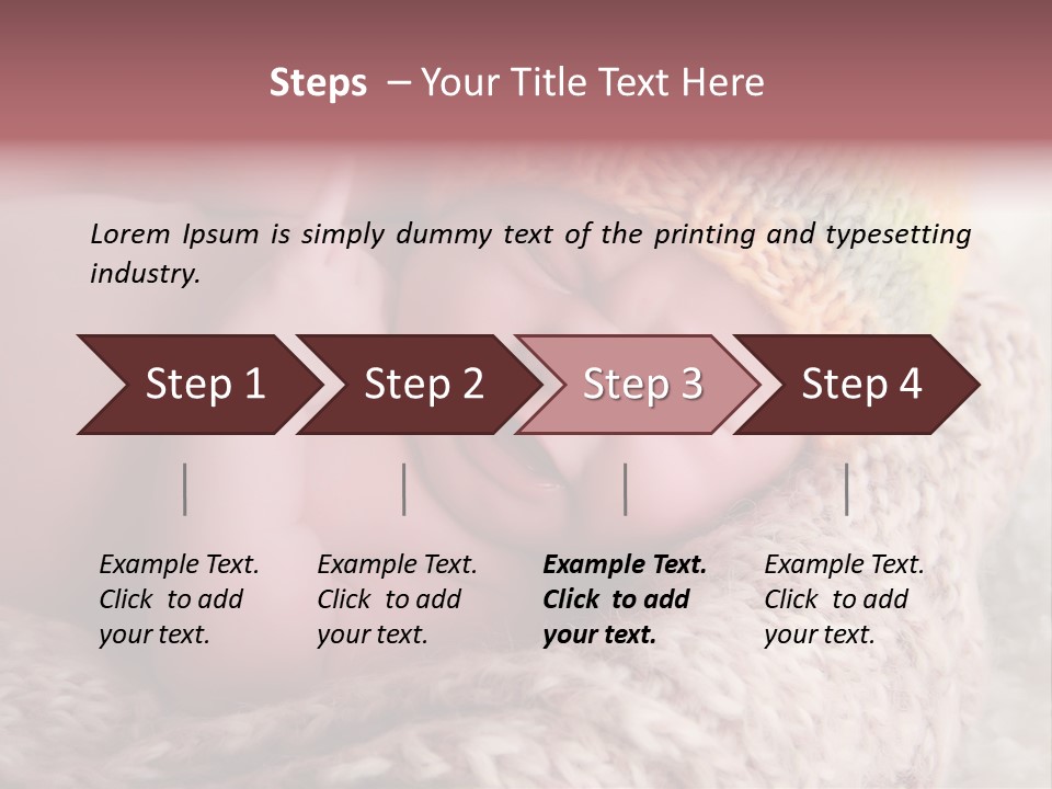 A Baby Wearing A Knitted Hat Laying On Top Of A Blanket PowerPoint Template