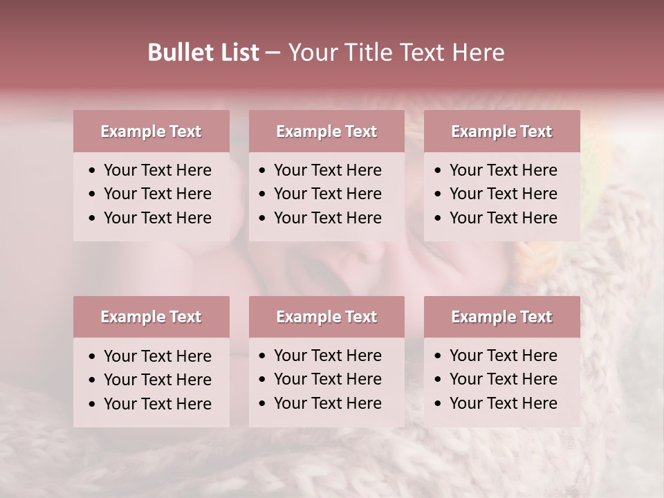 A Baby Wearing A Knitted Hat Laying On Top Of A Blanket PowerPoint Template