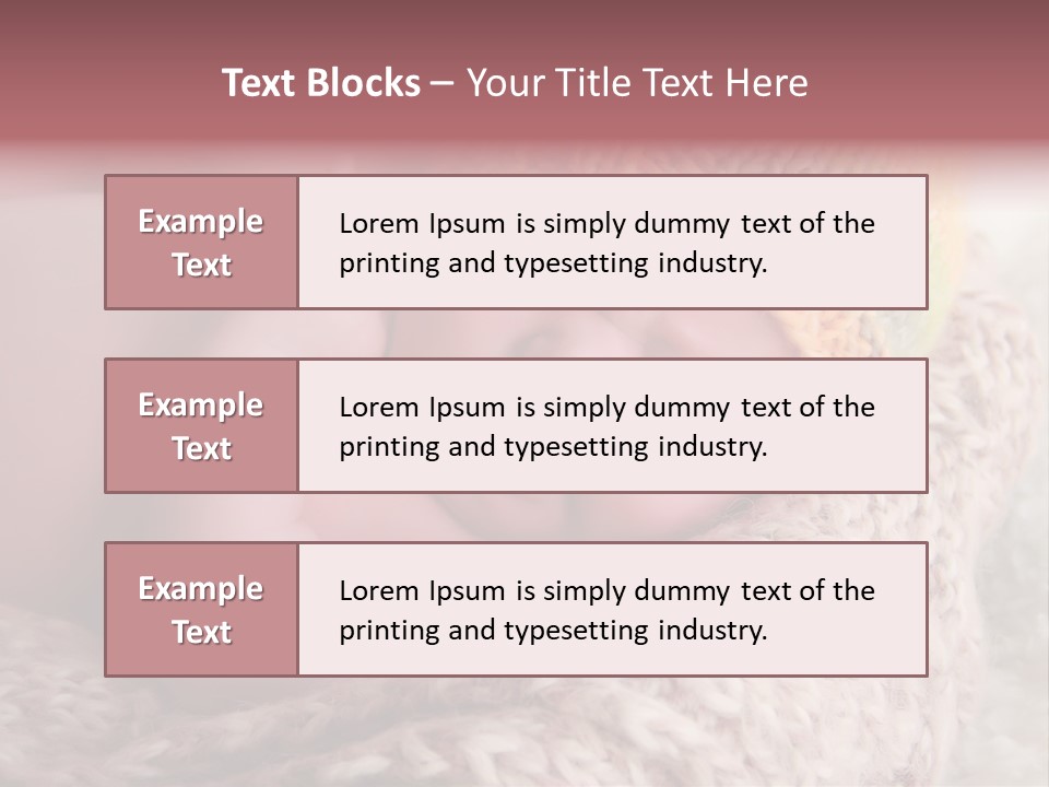 A Baby Wearing A Knitted Hat Laying On Top Of A Blanket PowerPoint Template