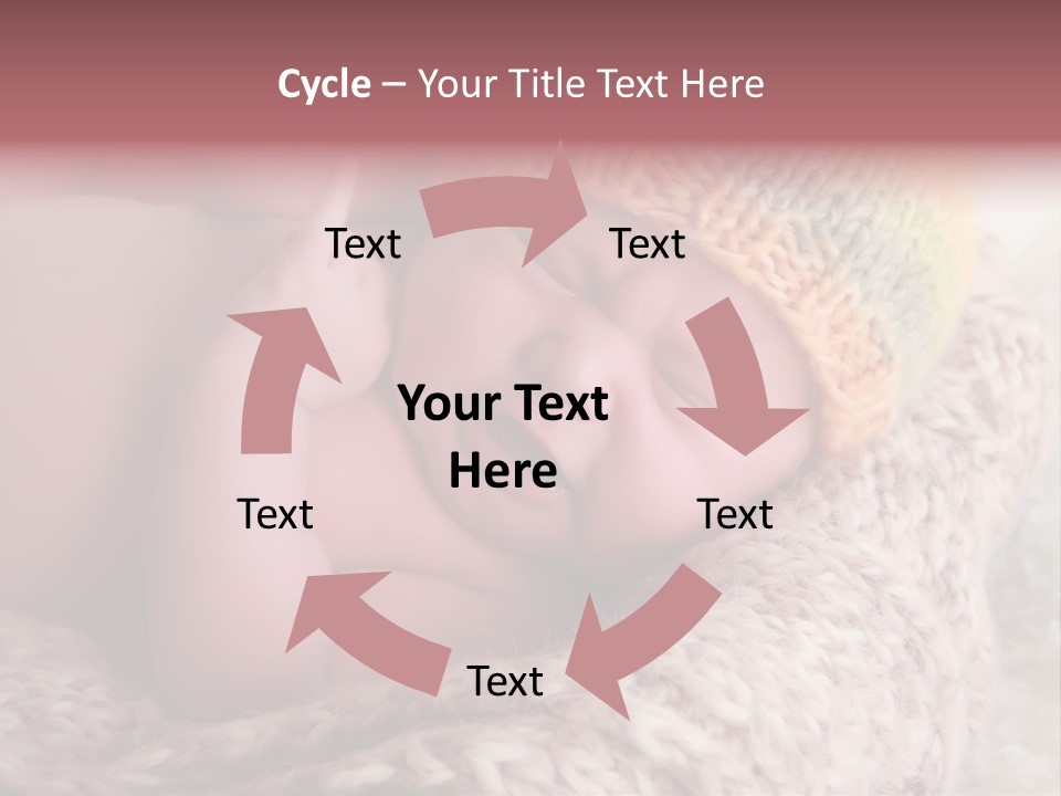 A Baby Wearing A Knitted Hat Laying On Top Of A Blanket PowerPoint Template