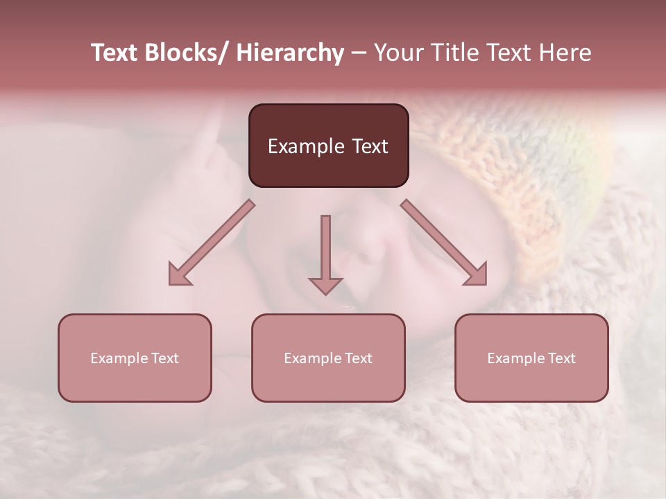 A Baby Wearing A Knitted Hat Laying On Top Of A Blanket PowerPoint Template