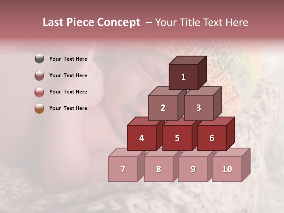 A Baby Wearing A Knitted Hat Laying On Top Of A Blanket PowerPoint Template