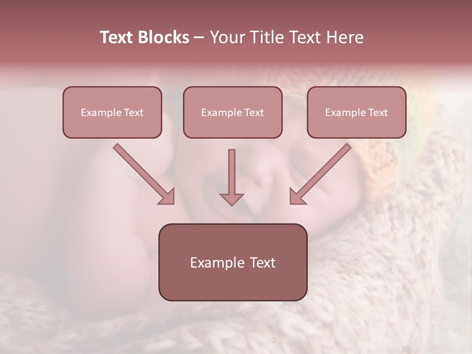 A Baby Wearing A Knitted Hat Laying On Top Of A Blanket PowerPoint Template