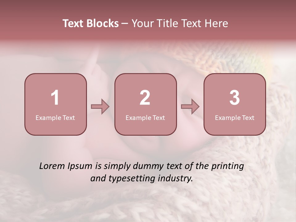 A Baby Wearing A Knitted Hat Laying On Top Of A Blanket PowerPoint Template