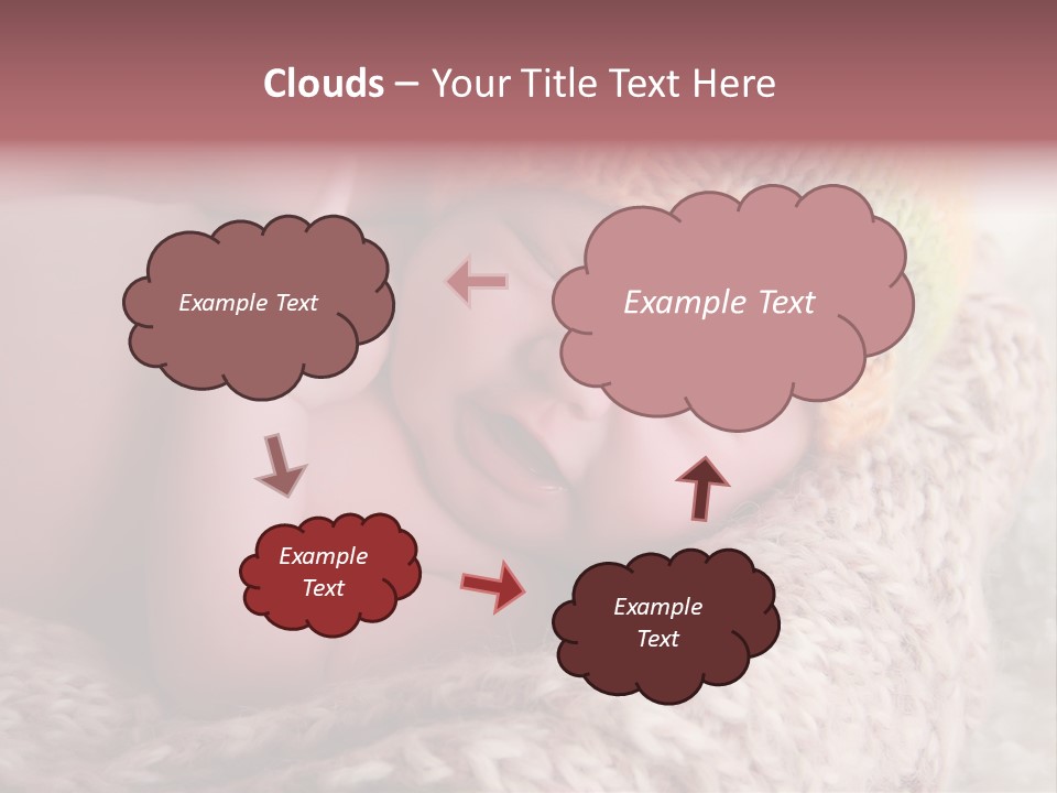 A Baby Wearing A Knitted Hat Laying On Top Of A Blanket PowerPoint Template