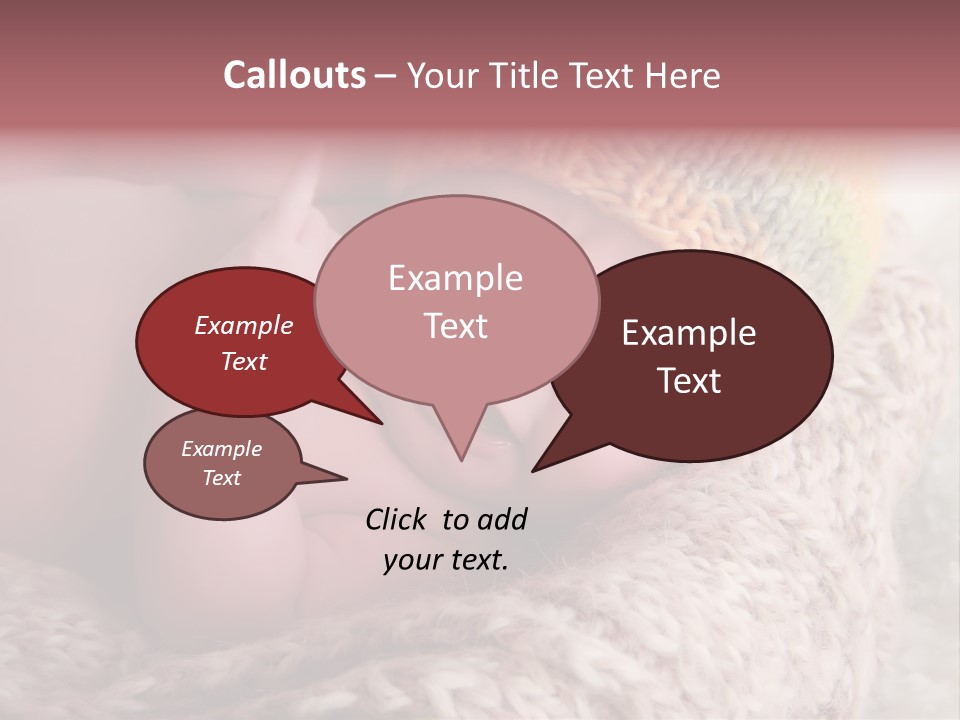 A Baby Wearing A Knitted Hat Laying On Top Of A Blanket PowerPoint Template