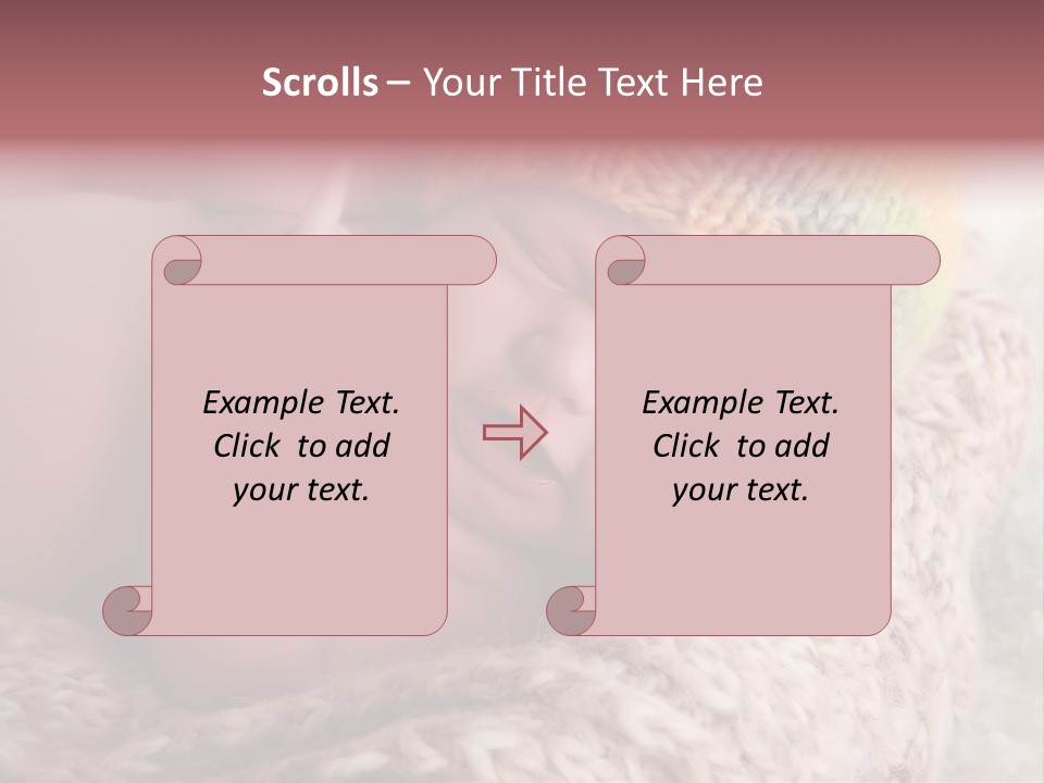 A Baby Wearing A Knitted Hat Laying On Top Of A Blanket PowerPoint Template
