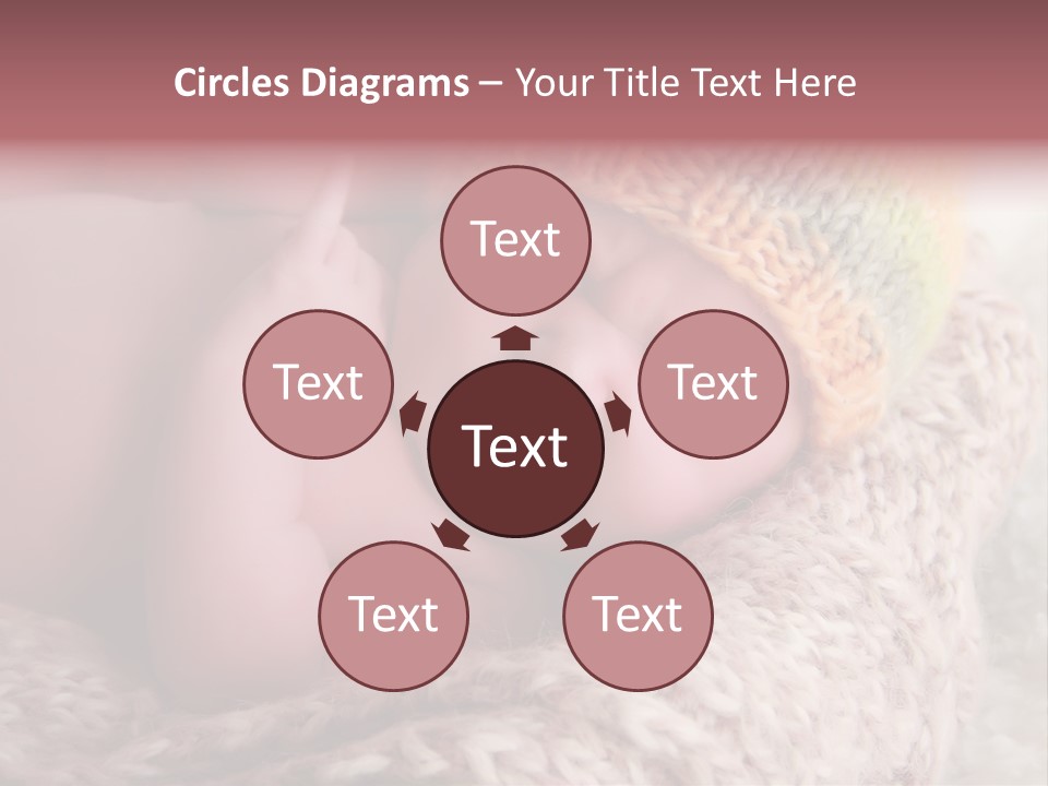 A Baby Wearing A Knitted Hat Laying On Top Of A Blanket PowerPoint Template