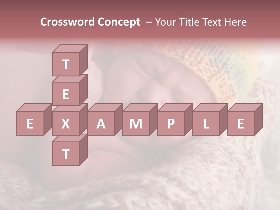 A Baby Wearing A Knitted Hat Laying On Top Of A Blanket PowerPoint Template