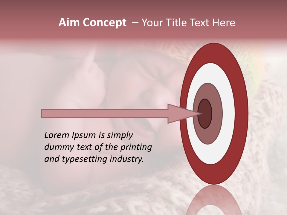 A Baby Wearing A Knitted Hat Laying On Top Of A Blanket PowerPoint Template