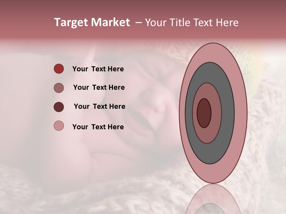 A Baby Wearing A Knitted Hat Laying On Top Of A Blanket PowerPoint Template