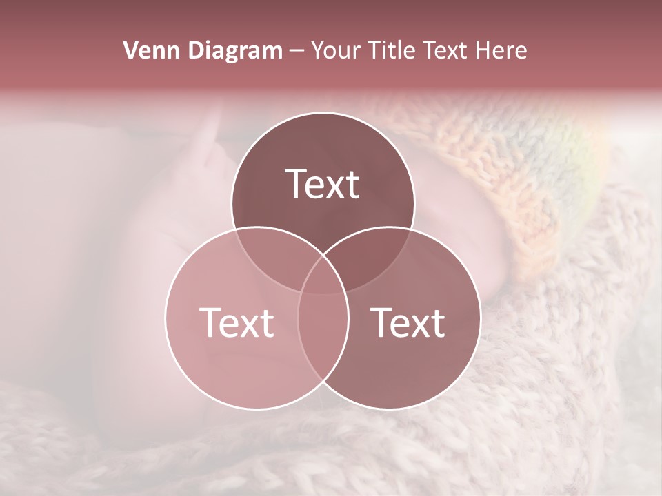 A Baby Wearing A Knitted Hat Laying On Top Of A Blanket PowerPoint Template