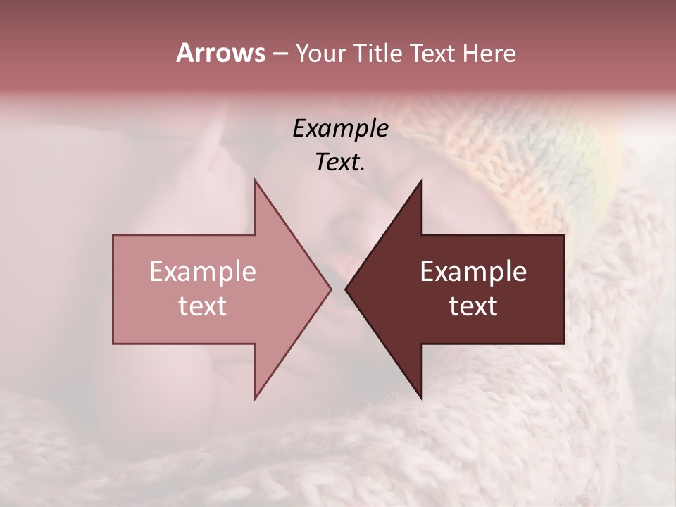 A Baby Wearing A Knitted Hat Laying On Top Of A Blanket PowerPoint Template