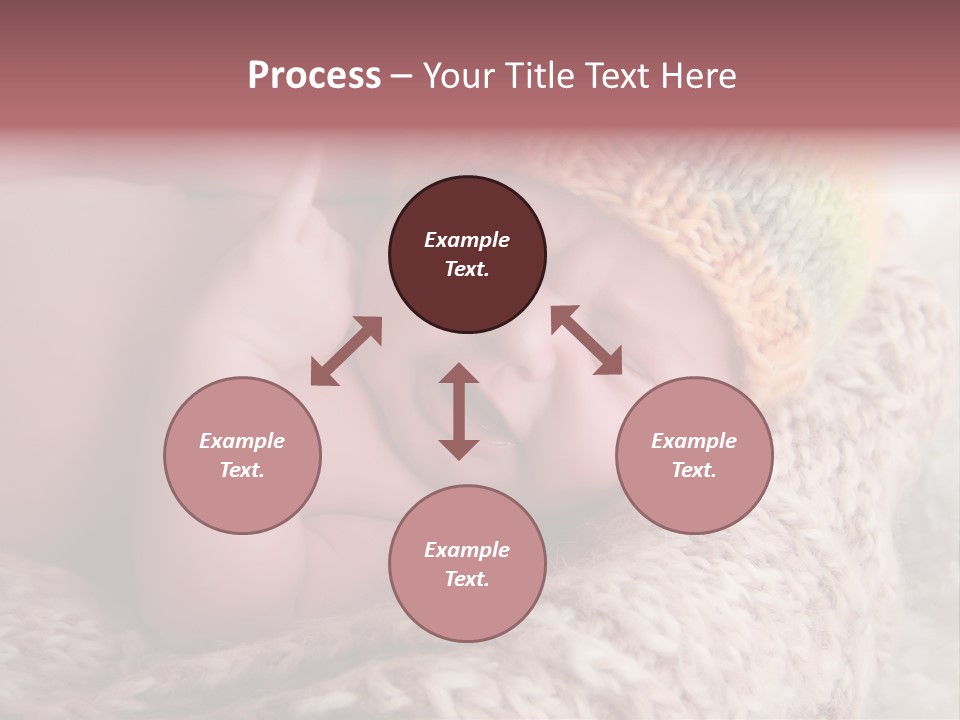 A Baby Wearing A Knitted Hat Laying On Top Of A Blanket PowerPoint Template