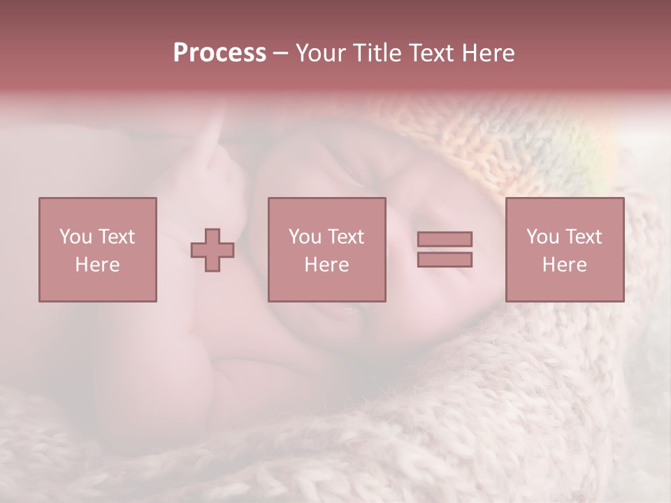 A Baby Wearing A Knitted Hat Laying On Top Of A Blanket PowerPoint Template