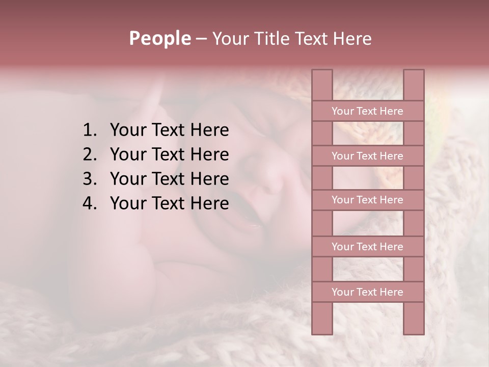 A Baby Wearing A Knitted Hat Laying On Top Of A Blanket PowerPoint Template