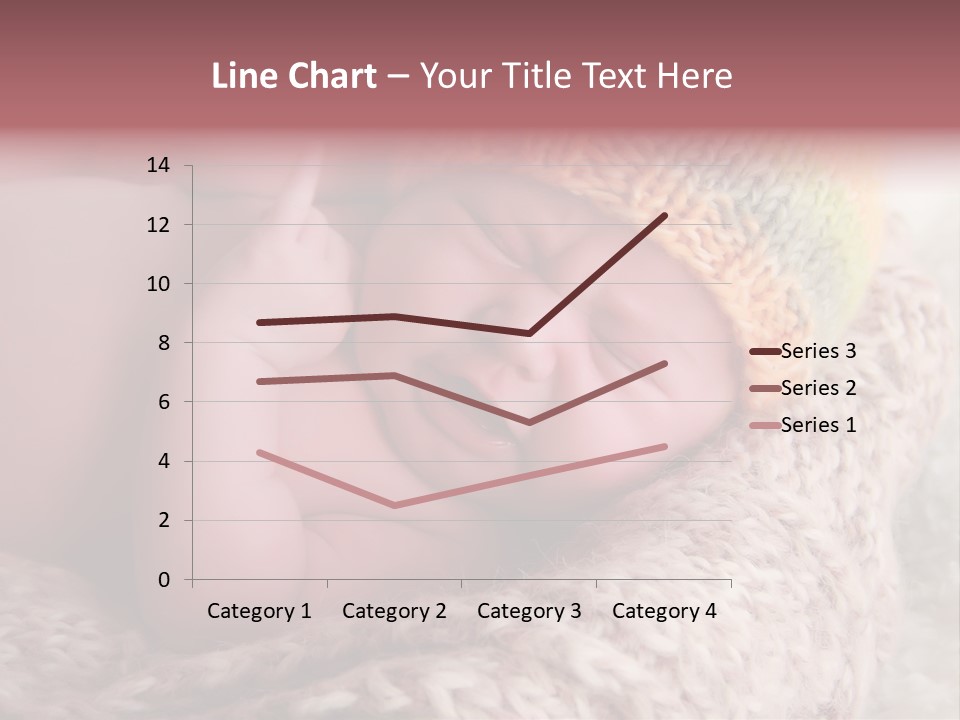 A Baby Wearing A Knitted Hat Laying On Top Of A Blanket PowerPoint Template