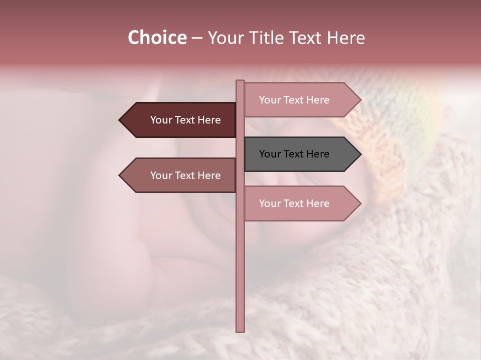 A Baby Wearing A Knitted Hat Laying On Top Of A Blanket PowerPoint Template