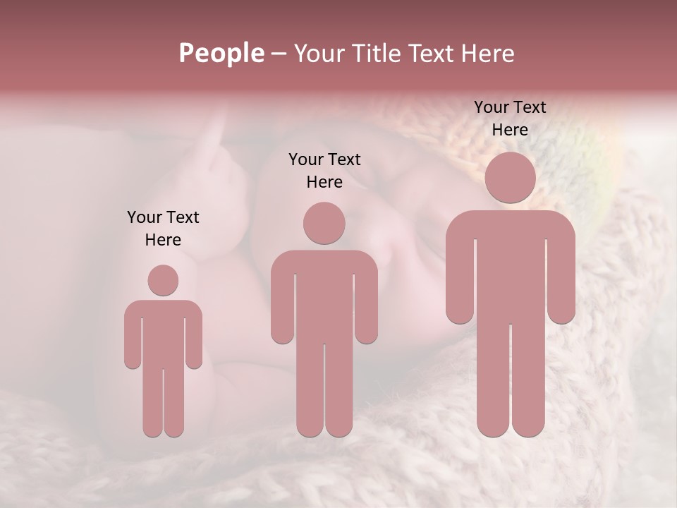 A Baby Wearing A Knitted Hat Laying On Top Of A Blanket PowerPoint Template