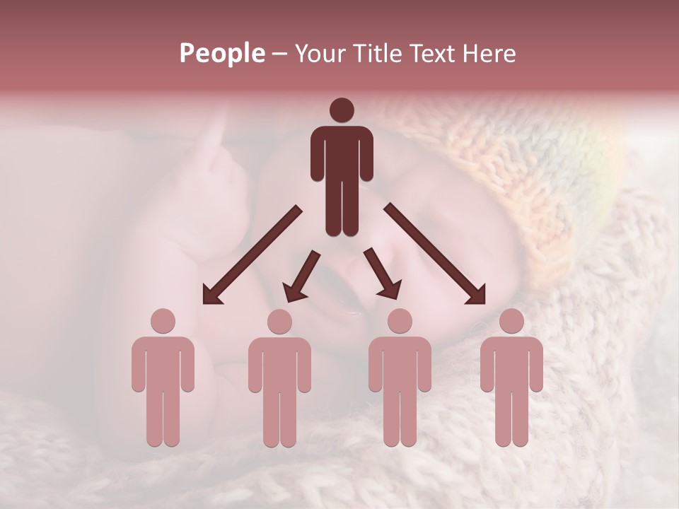 A Baby Wearing A Knitted Hat Laying On Top Of A Blanket PowerPoint Template
