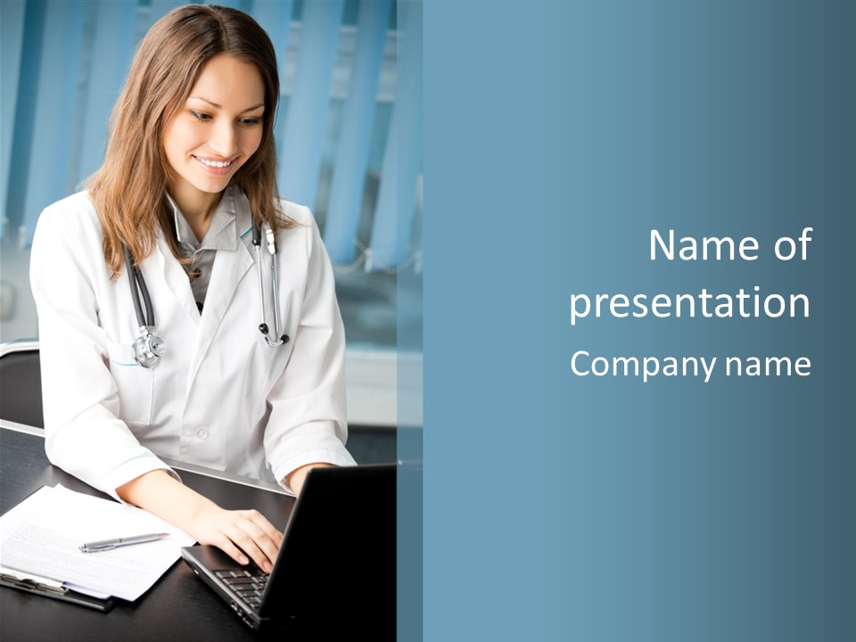 Doctor Laptop Only PowerPoint Template