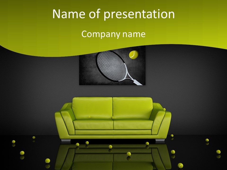 Dark Interior Green PowerPoint Template