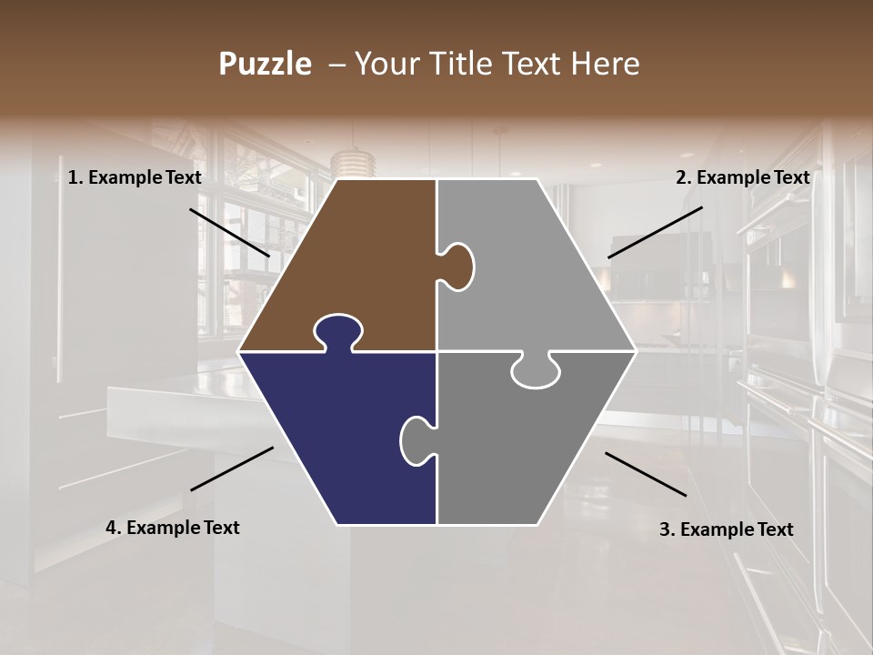A Modern Kitchen With Stainless Steel Appliances And A Large Window PowerPoint Template