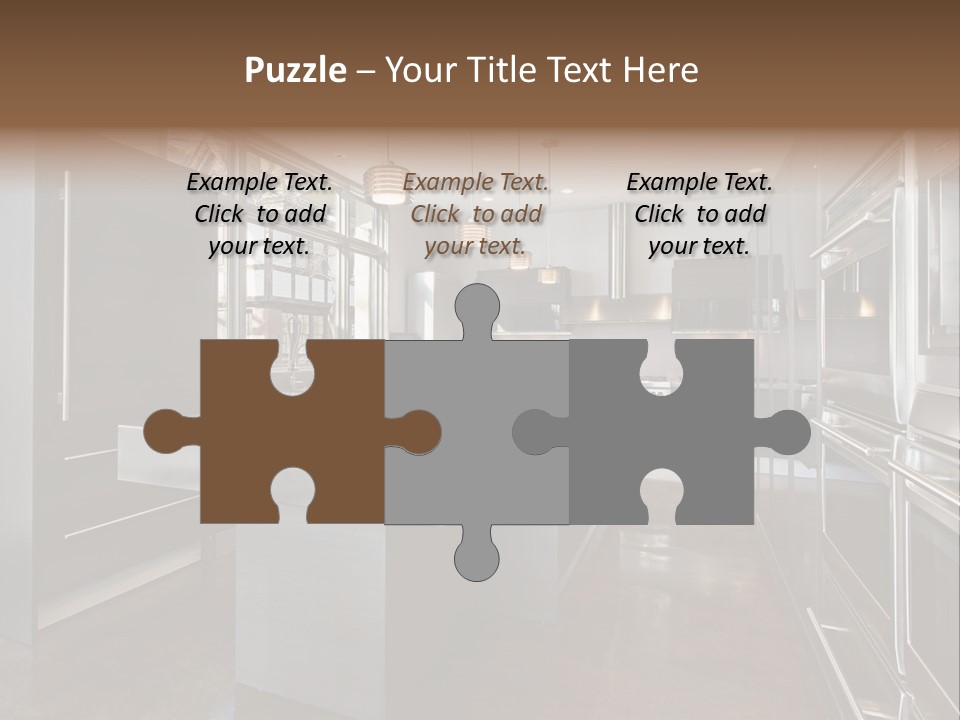 A Modern Kitchen With Stainless Steel Appliances And A Large Window PowerPoint Template