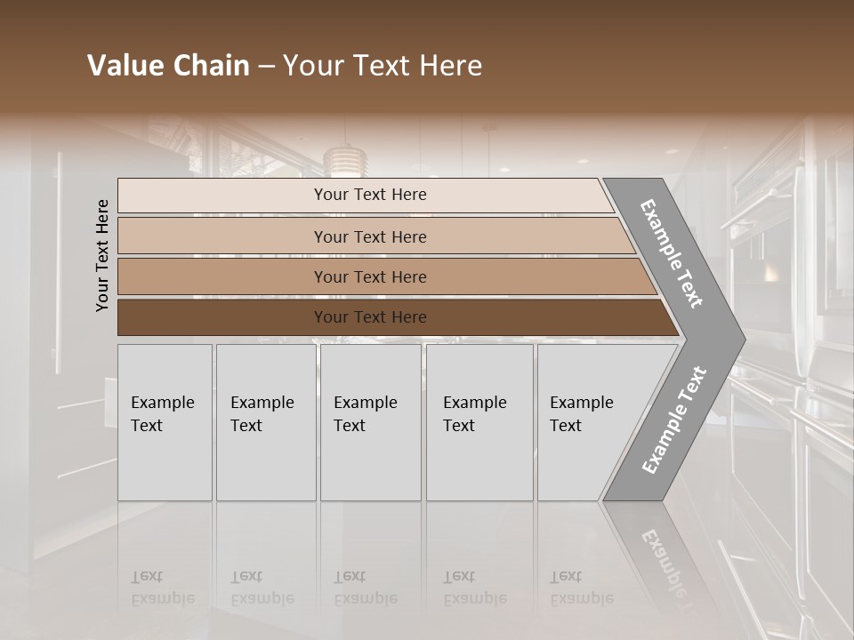 A Modern Kitchen With Stainless Steel Appliances And A Large Window PowerPoint Template