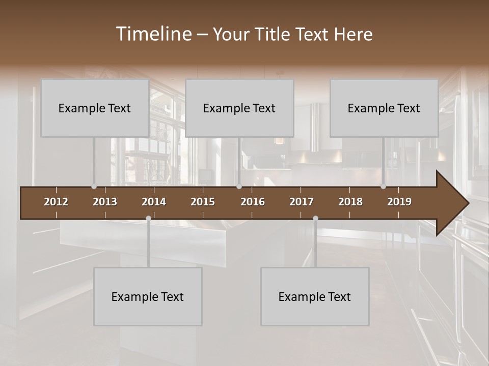 A Modern Kitchen With Stainless Steel Appliances And A Large Window PowerPoint Template