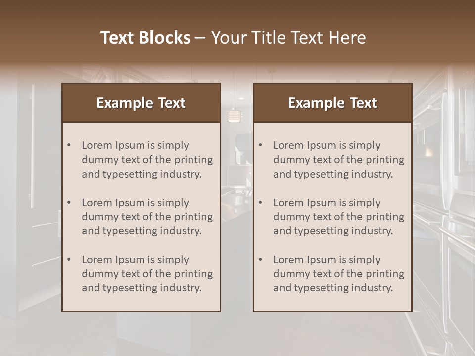 A Modern Kitchen With Stainless Steel Appliances And A Large Window PowerPoint Template