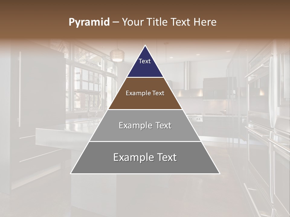 A Modern Kitchen With Stainless Steel Appliances And A Large Window PowerPoint Template