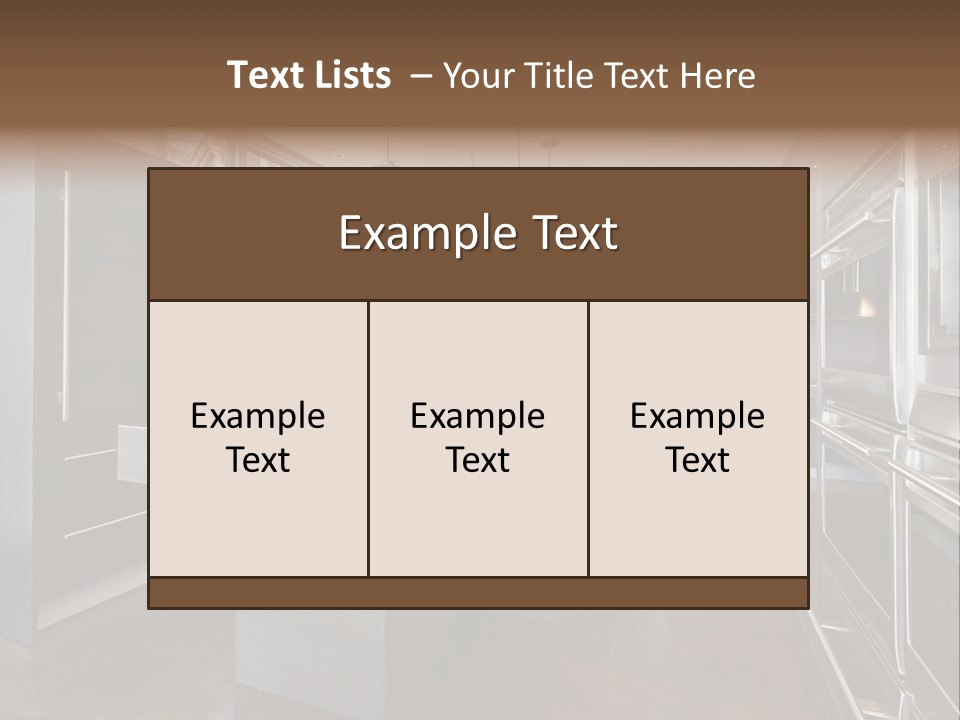 A Modern Kitchen With Stainless Steel Appliances And A Large Window PowerPoint Template