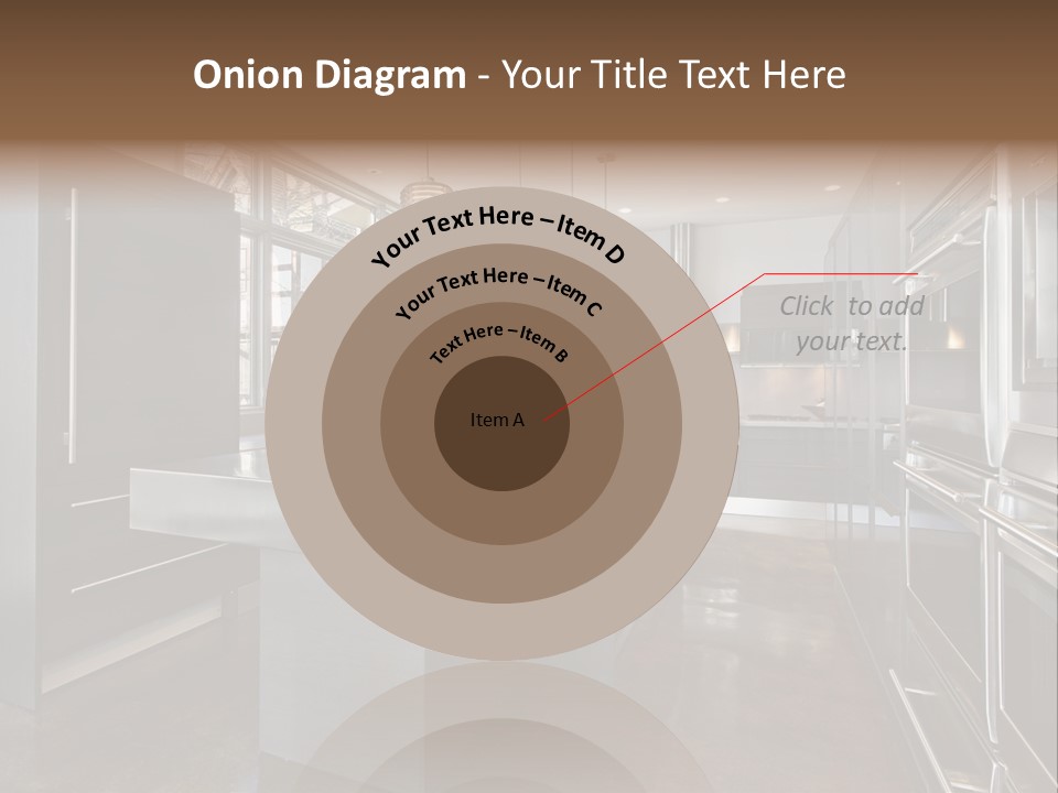 A Modern Kitchen With Stainless Steel Appliances And A Large Window PowerPoint Template