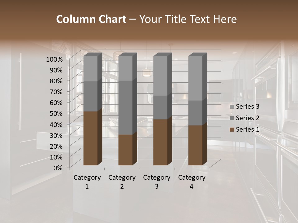 A Modern Kitchen With Stainless Steel Appliances And A Large Window PowerPoint Template