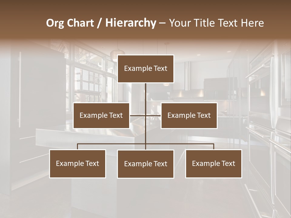 A Modern Kitchen With Stainless Steel Appliances And A Large Window PowerPoint Template