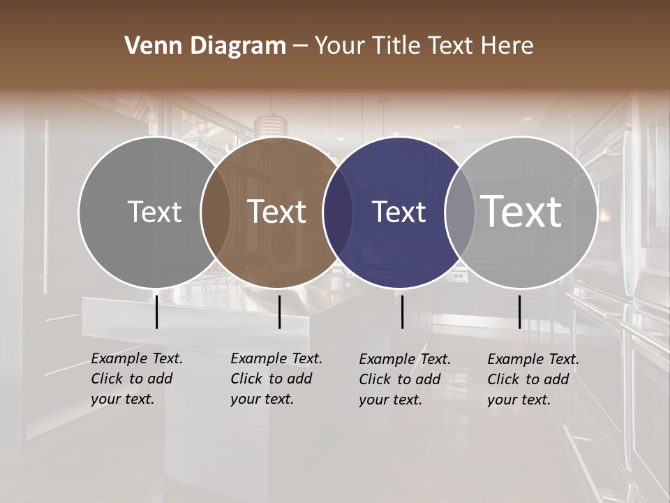 A Modern Kitchen With Stainless Steel Appliances And A Large Window PowerPoint Template