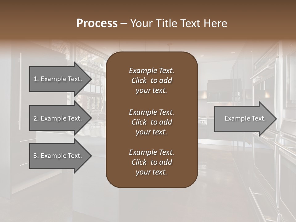 A Modern Kitchen With Stainless Steel Appliances And A Large Window PowerPoint Template