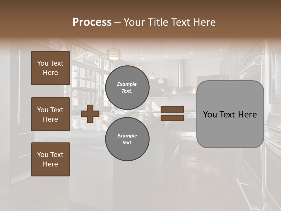 A Modern Kitchen With Stainless Steel Appliances And A Large Window PowerPoint Template